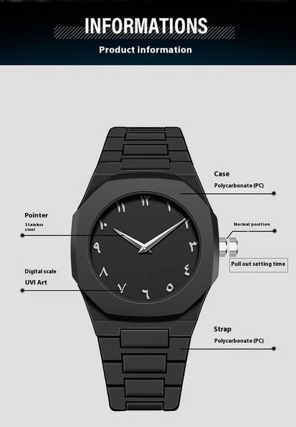 FANMIS Men's Anime-Inspired Fashion Sketch Wristwatch Minimalist Creative Wormhole Design Stylish and Durable Timepiece for Men's Sports Watch (E All Black)