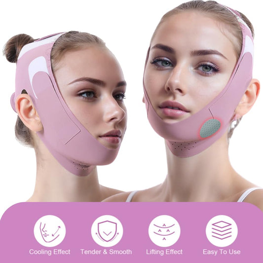 Correa Ajustable para Levantamiento Facial en Forma de V Transpirable, Reutilizable para Mejillas y Mentón para Hombres y Mujeres (Copia)