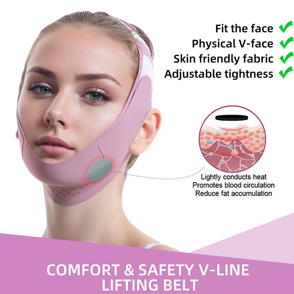 Correa Ajustable para Levantamiento Facial en Forma de V Transpirable, Reutilizable para Mejillas y Mentón para Hombres y Mujeres (Copia)