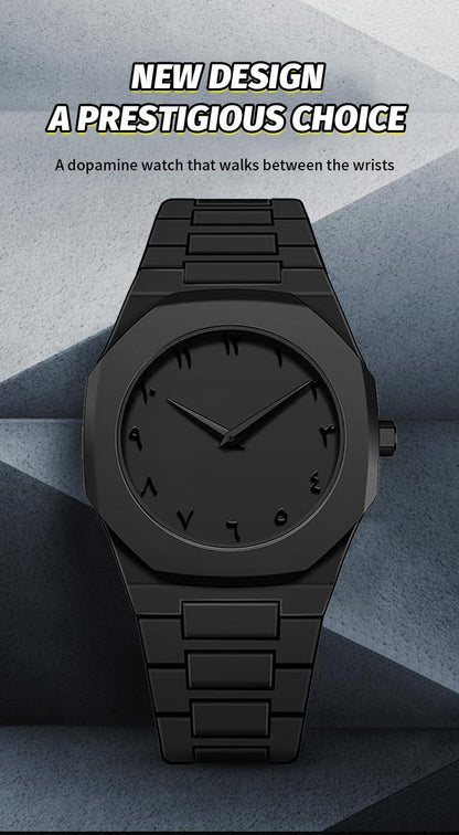 FANMIS Men's Anime-Inspired Fashion Sketch Wristwatch Minimalist Creative Wormhole Design Stylish and Durable Timepiece for Men's Sports Watch (E All Black)