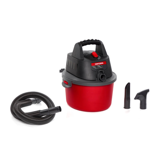 CRAFTSMAN CMXEVBE17250 2.5 Gallon 2.5 Peak HP Wet/Dry Shop Vac, Portable Shop Vacuum Wet and Dry with Filter Bag, Hose and Attachments for Cleaning in the Home