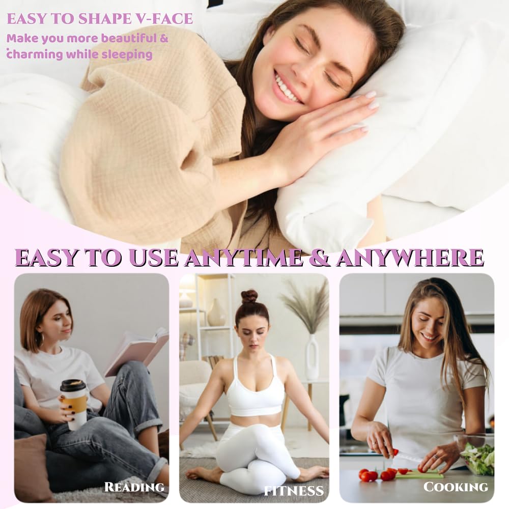 Correa Ajustable para Levantamiento Facial en Forma de V Transpirable, Reutilizable para Mejillas y Mentón para Hombres y Mujeres (Copia)