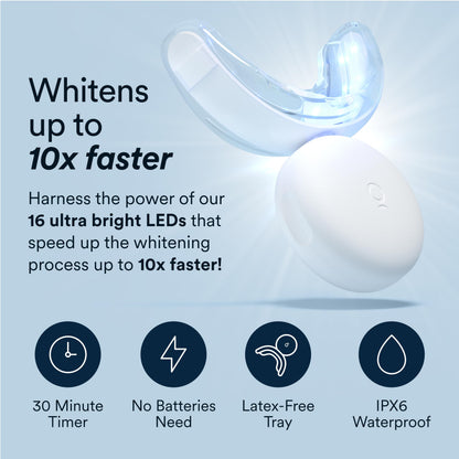 Auraglow Teeth Whitening Kit, LED Accelerator Light, 35% Carbamide Peroxide Teeth Whitening Gel, 20+ Whitening Treatments, Whitens up to 10 Shades in 7 Days